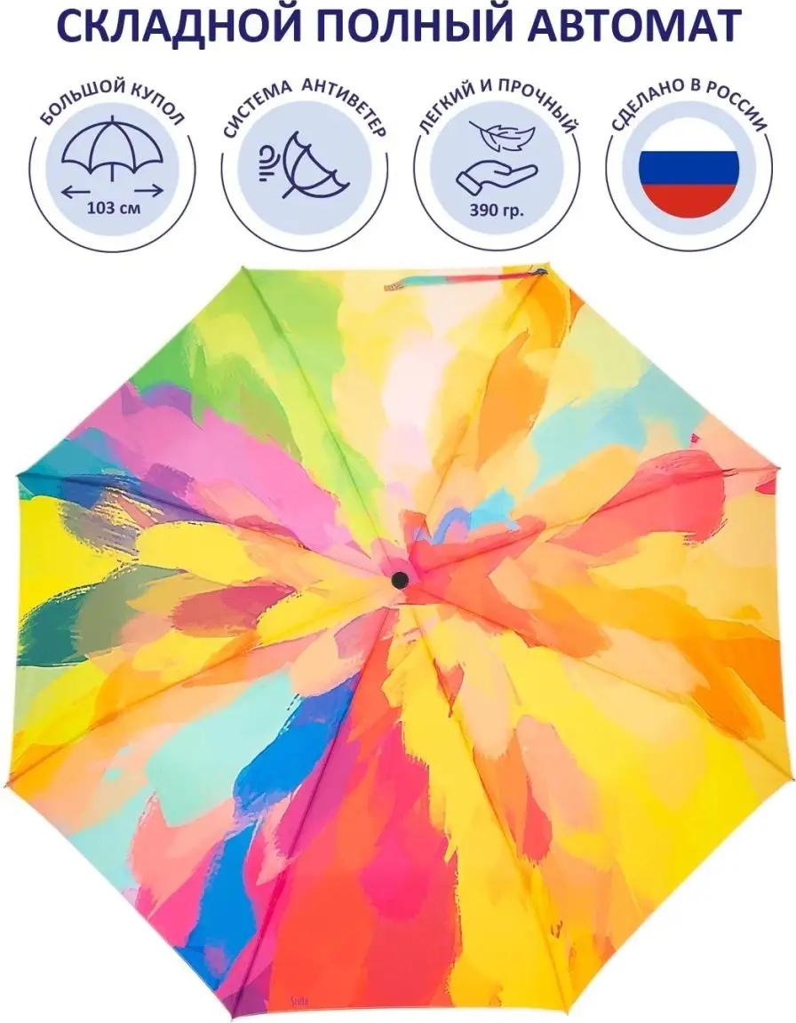 Складной зонт автомат желтый, красный