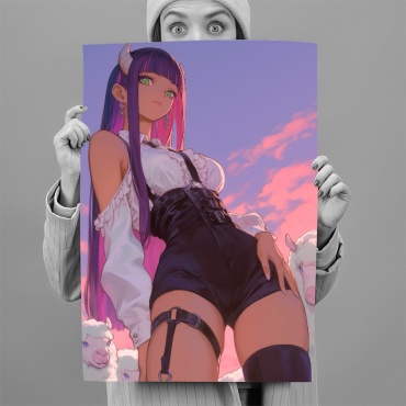 PEMIKAN CRAFT постер Аниме девушка с рожками 40x60 см