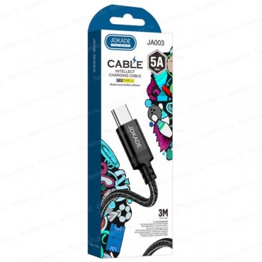 Кабель JOKADE USB 2.0 (M), USB TypeC (M), 3 м, черный