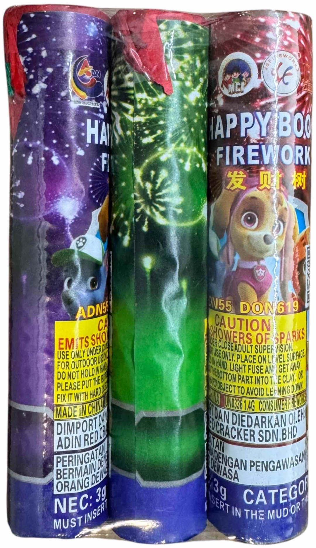 Фонтан салютов Happy Boom (6 шт. в упаковке, 3 эффекта, до 25 сек.)