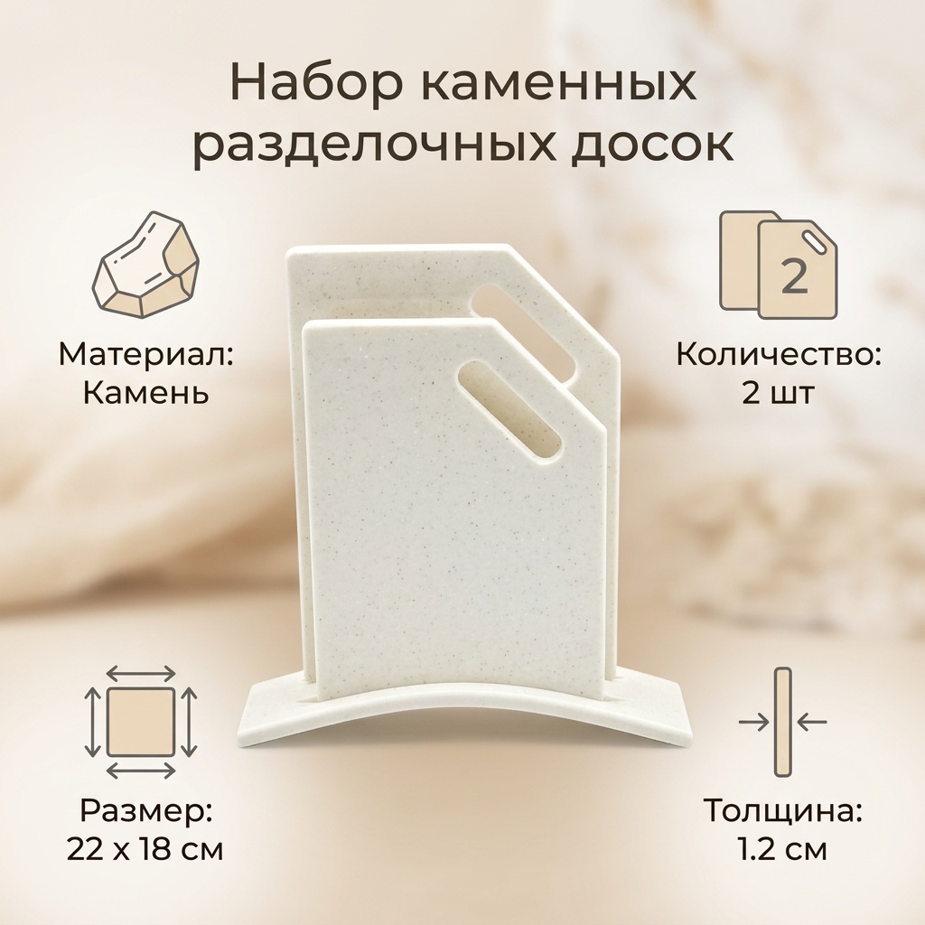 Набор разделочных досок Базовая коллекция Доска каменный 2 шт, камень