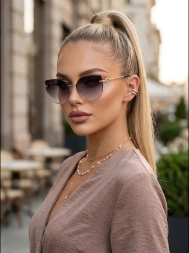 Pinky Peaches солнцезащитные очки кошачий глаз однотонные