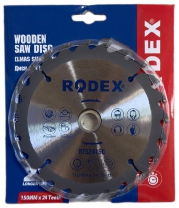 Диск отрезной по дереву 150x22х1.6 мм, Rodex RTS24150
