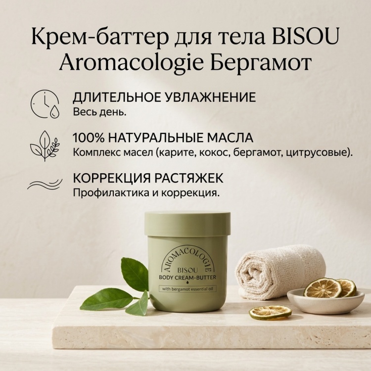 BISOU Aromacologie Citron крем-баттер для тела 200 мл