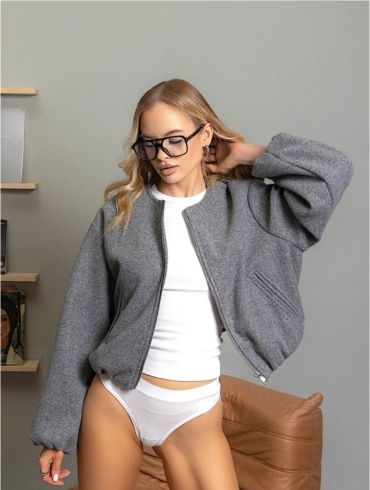 Бомбер August shop серебристый