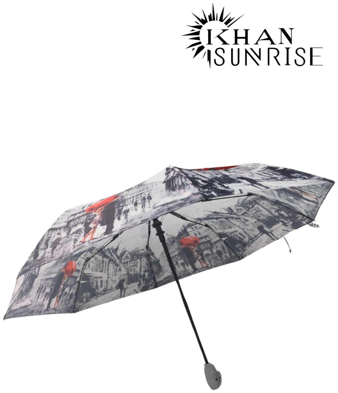 Складной зонт KHAN SUNRISE автомат черный, белый