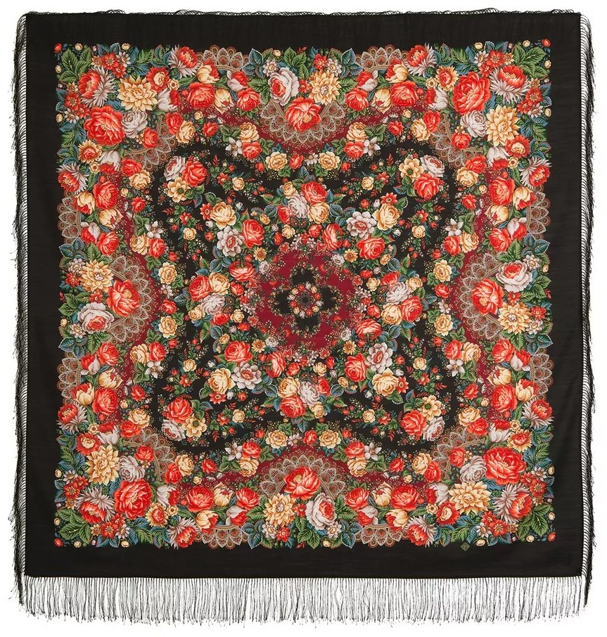 Платок Павловопосадский платок шерсть 146 x 146 см