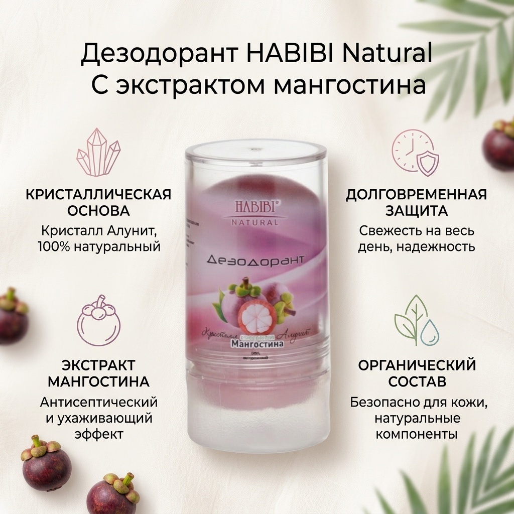 HABIBI Natural С экстрактом мангостина дезодорант унисекс 120 г