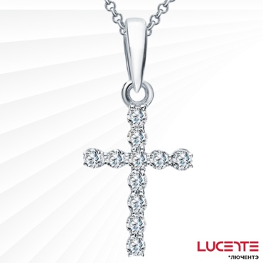 Крестик Lucente Бриллианты Якутии Б3134401 вес 0.97 г золото, бриллиант
