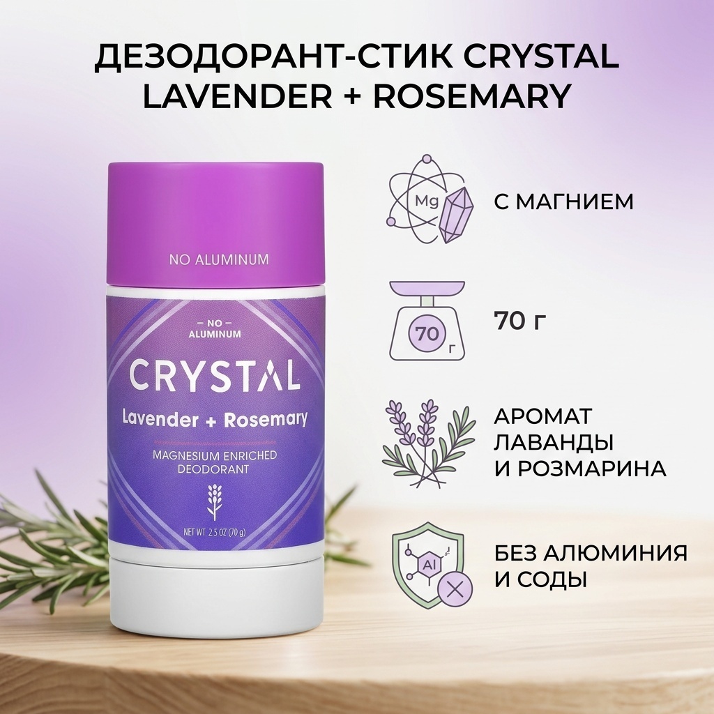 Crystal Lavender Rosemary дезодорант унисекс 70 г