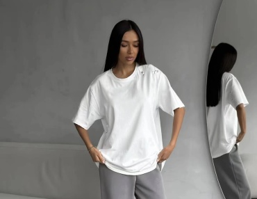 Футболка FASHION Булавки  белый