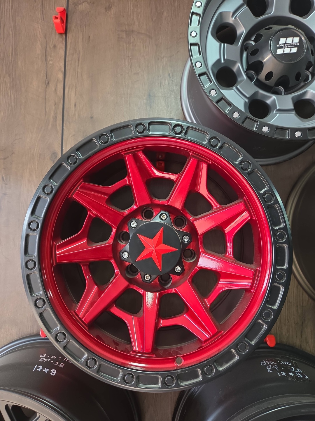 Off-Road Wheels Red 9x17/6x139.7 D110.1 ET-10 4 диска черный, красный