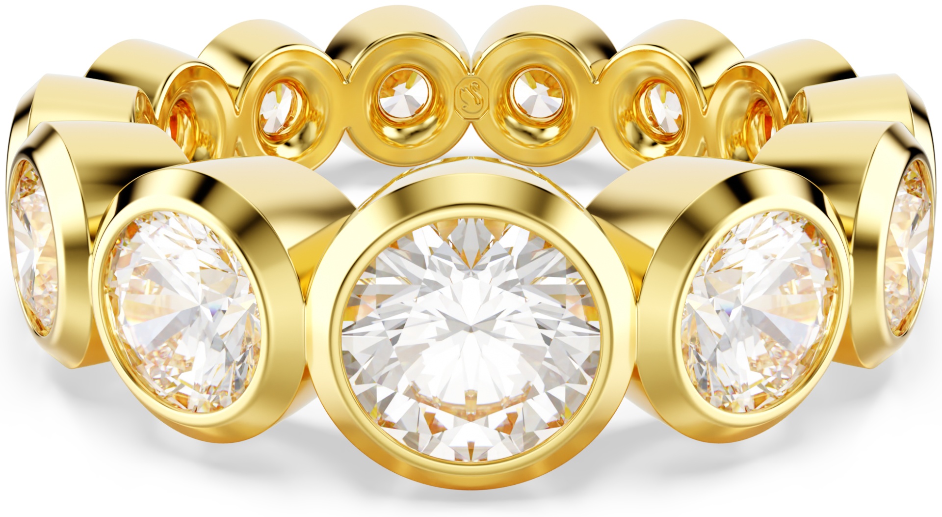 Кольцо Swarovski 5705476 размер 16 ювелирный сплав, кристаллы Swarovski, золотистый