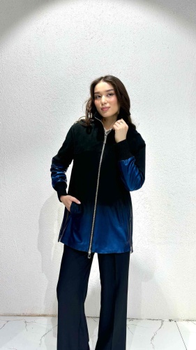 Кожаная куртка EMILIA RINZI черный, синий