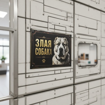 Табличка "Злая собака" (ПВХ 30х40 см) 40x30 см