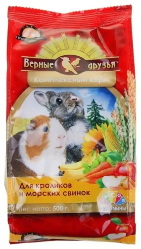 Верные Друзья Корм для кроликов и морских свинок 0.5 кг
