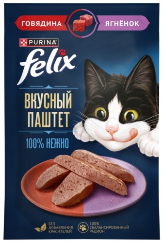 Felix Вкусный паштет говядина, ягненок 75 г 1 шт