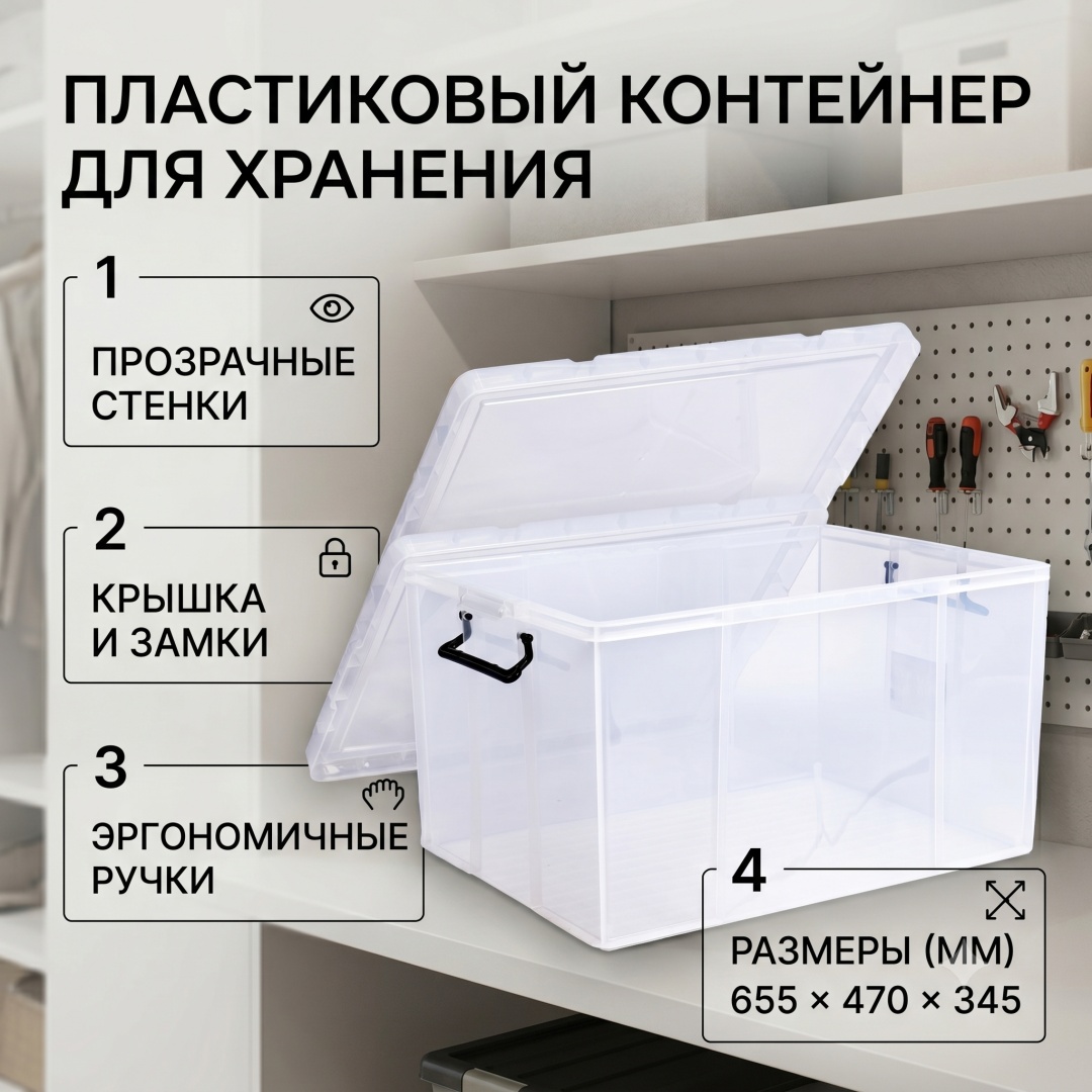 Контейнер универсальный 65x47x34 см, пластик