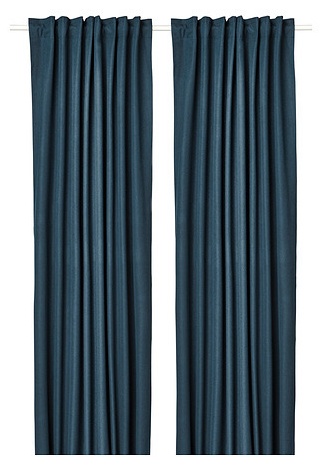 Комплект IKEA 135x250 см 2 шт, полиэстер, синий