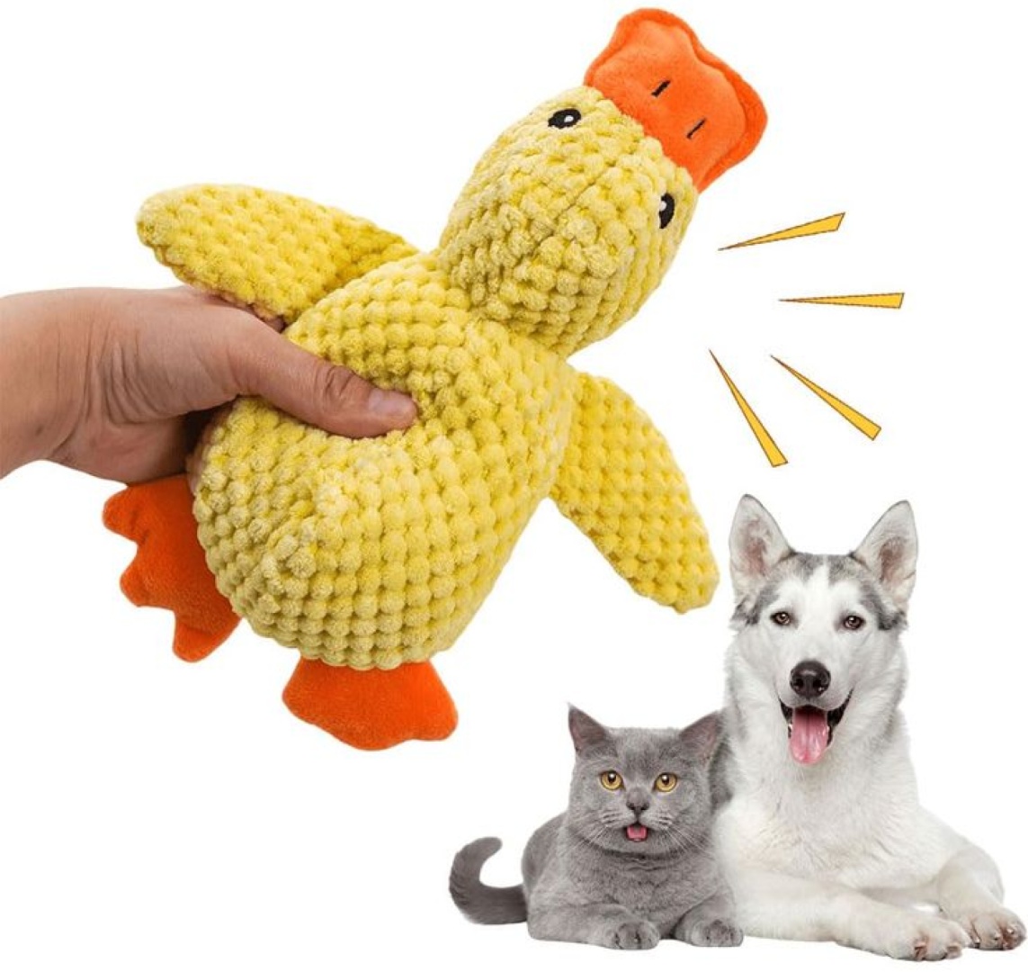 Игрушка Утка 440165044 желтый, оранжевый