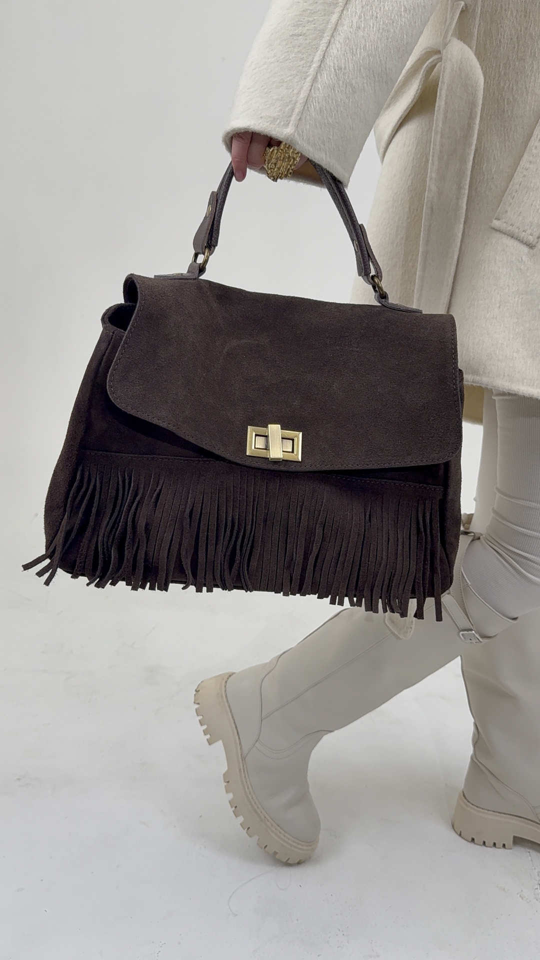 Портфель Leather Country натуральная замша коричневый