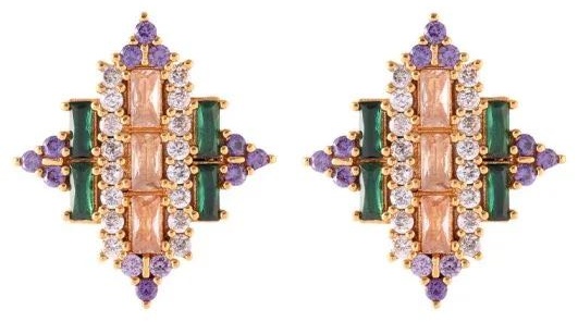 Серьги Rebecca бронза, кристаллы Swarovski