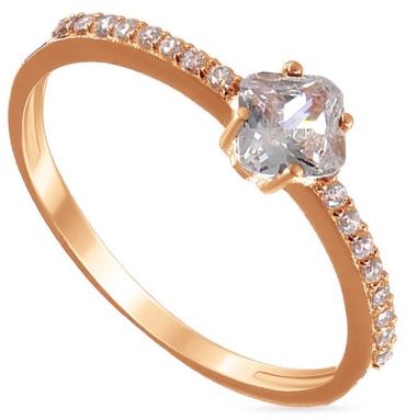 Алтын Кфт-345 размер 17 вес 1.08 г золото, циркон