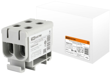 Клемма TDM ELECTRIC Клемма вводная силовая КВС 4 ввода 6-50 кв.мм. серая TDM SQ0833-0101 от 6 до 50 кв.мм, 1 шт