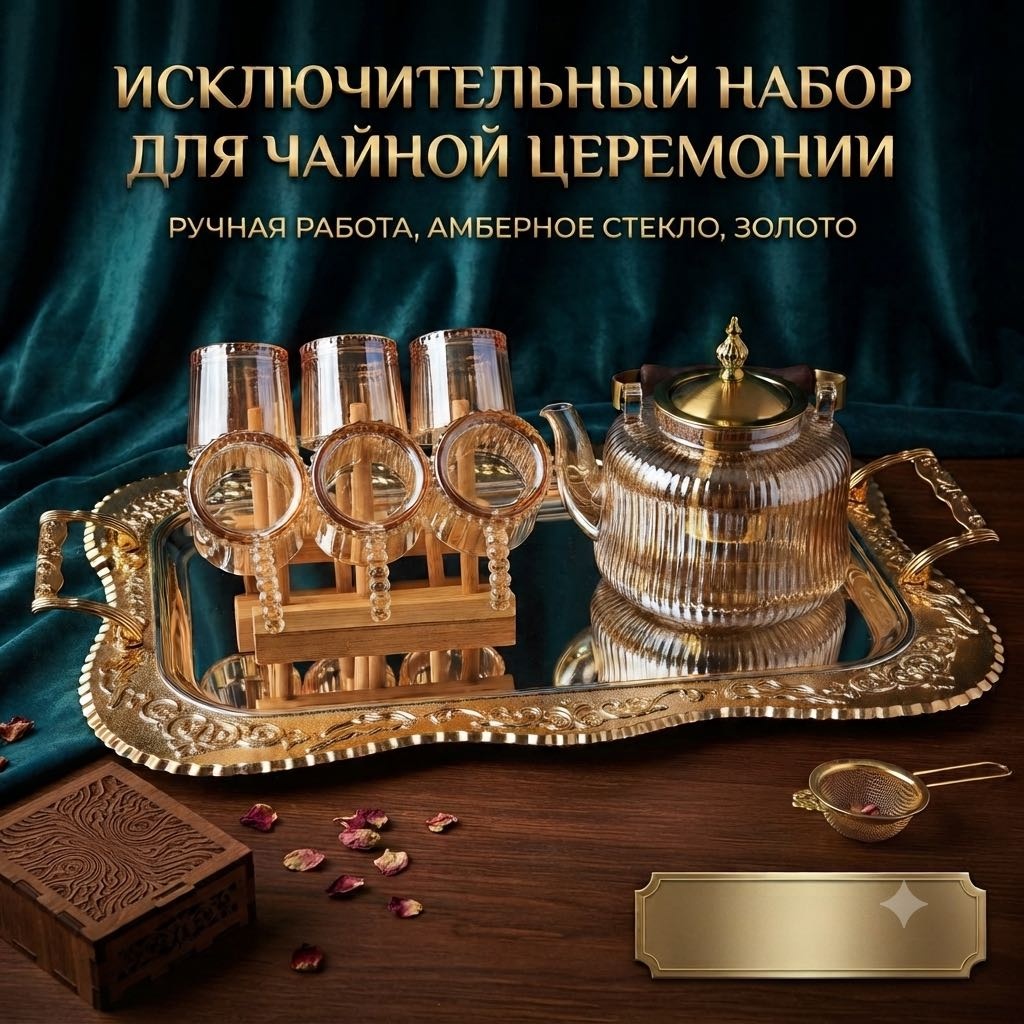 Сервиз на 6 персон DDHOME aroma, предметов: 8, набор для чайной церемонии, жаропрочное стекло