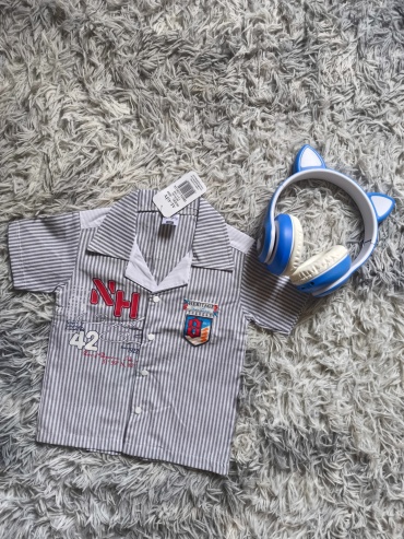 Рубашка серый, белый