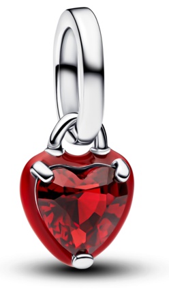 Шарм PANDORA «Красное сердце-чакра» 793042C05 вес 0.59 г серебро, кристалл