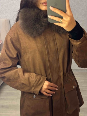 Парка коричневый
