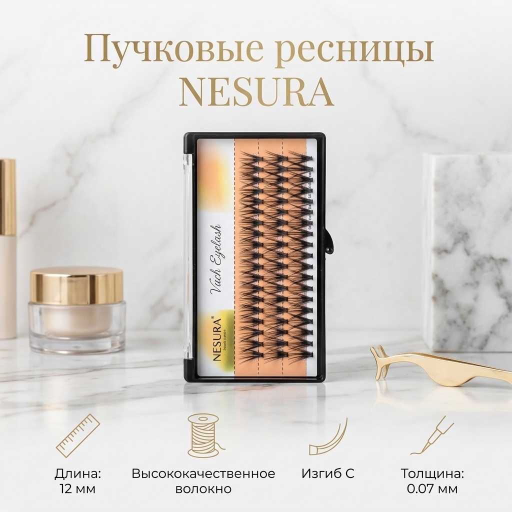 NESURA пучковые C 0.07 мм черный 12 мм