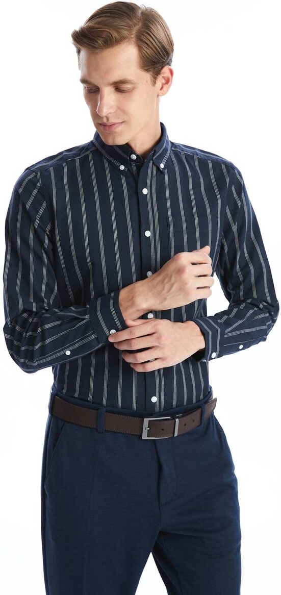 Рубашка прямая LC Waikiki синий