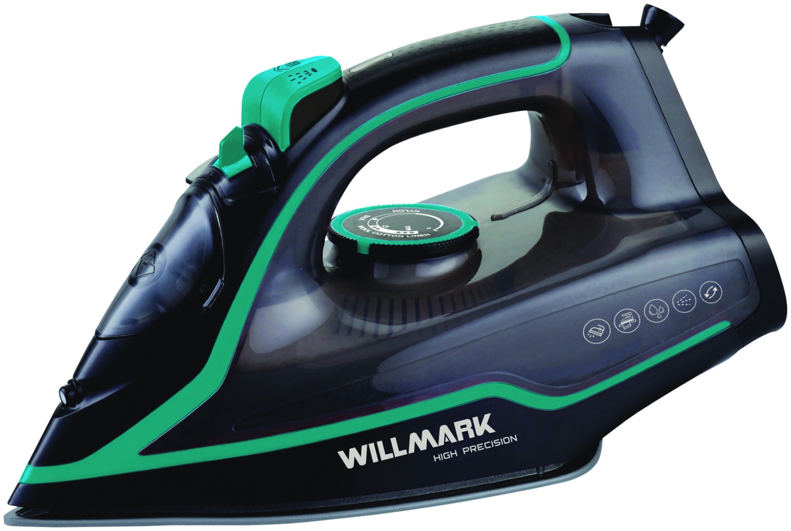 Утюг Willmark SI-2467CBP черный, бирюзовый