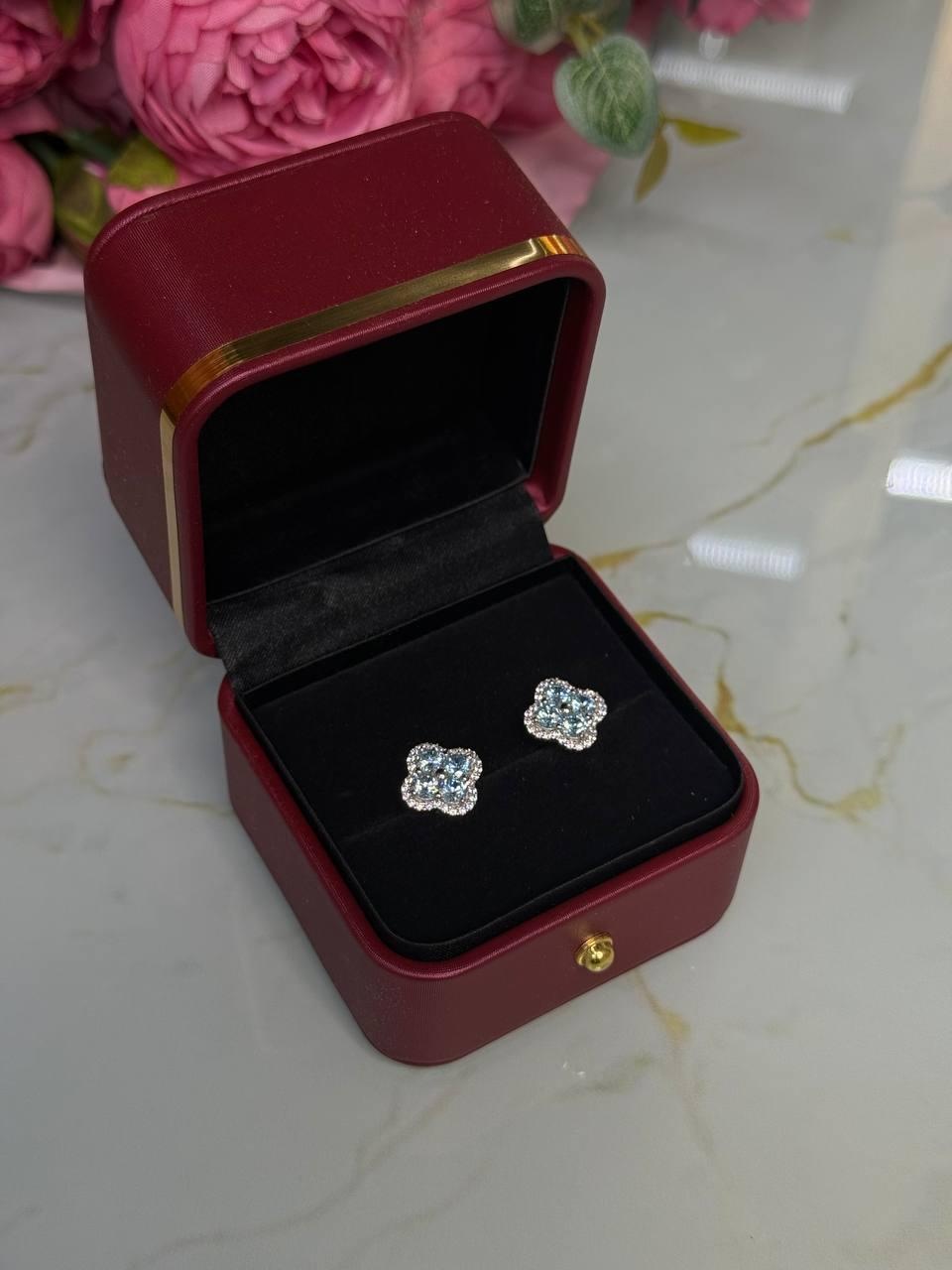 Серьги Silva jewelry OsB2025 вес 1.8 г серебро, аквамарин