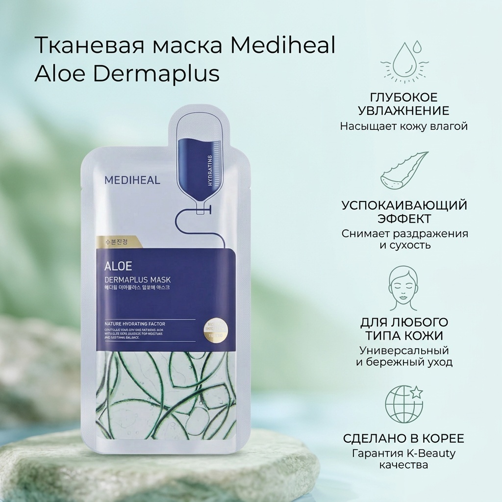 Маска для лица Mediheal тканевая Aloe 1 шт