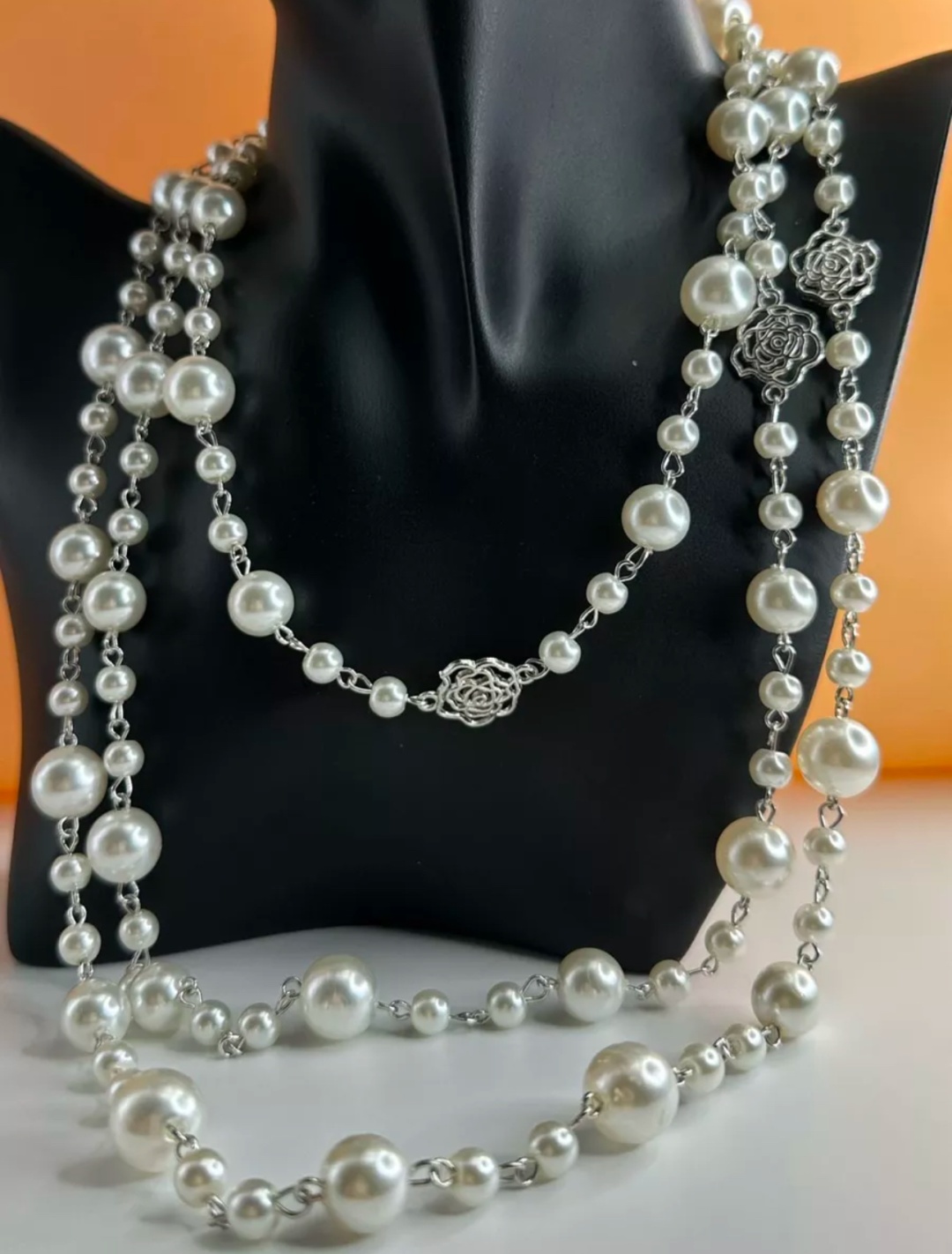 Бусы Jewelry длина 160 см искусственный жемчуг, металл без вставок