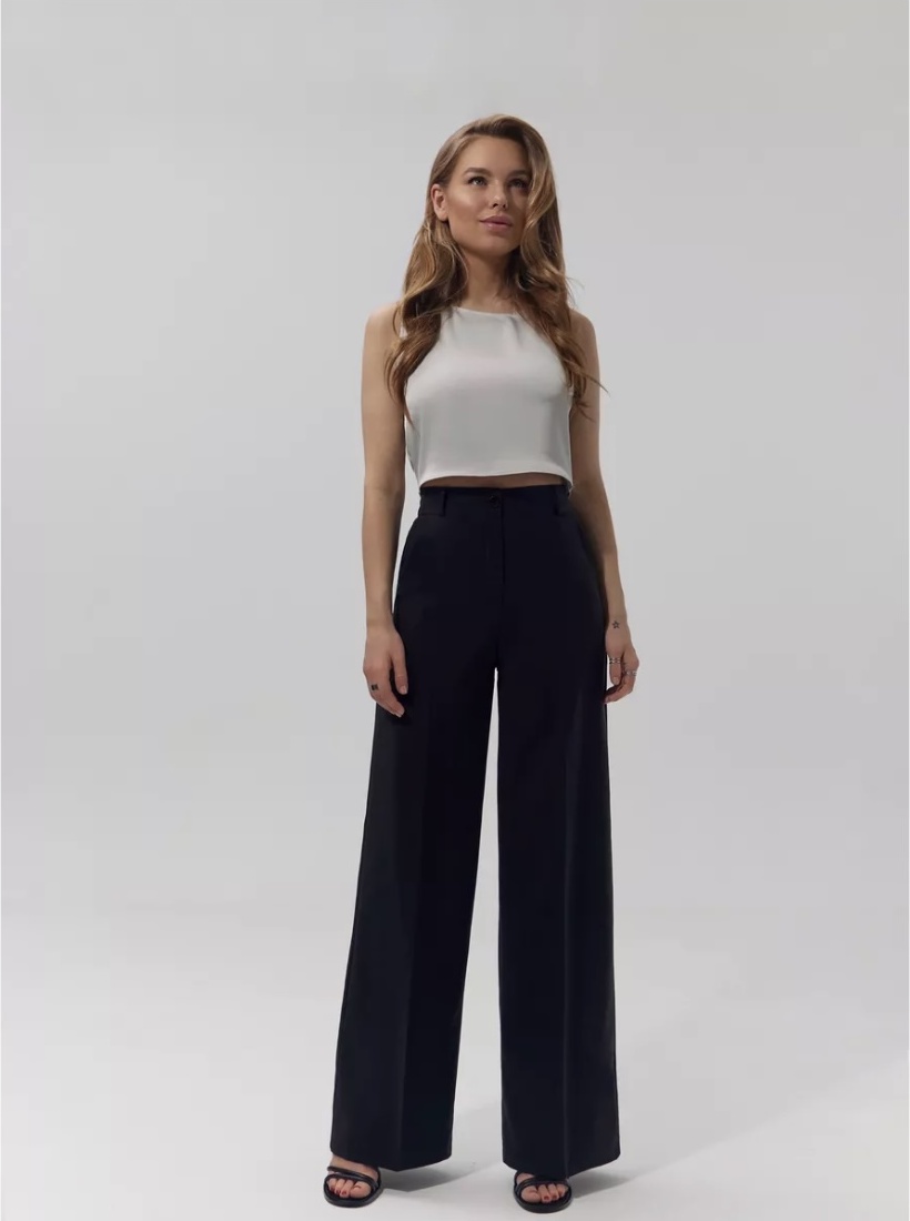 Повседневные брюки DressCode черный с нюдом