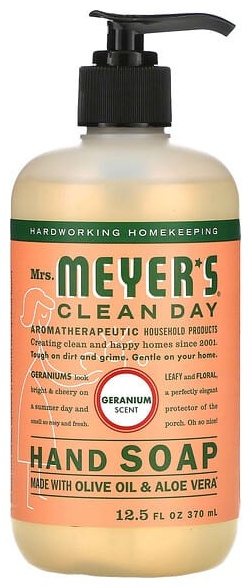 Жидкое мыло туалетное Mrs. Meyers Clean Day Мыло для рук, с запахом герани 370 мл