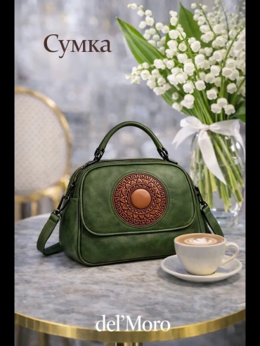 Мини-сумка del'Moro экокожа зеленый