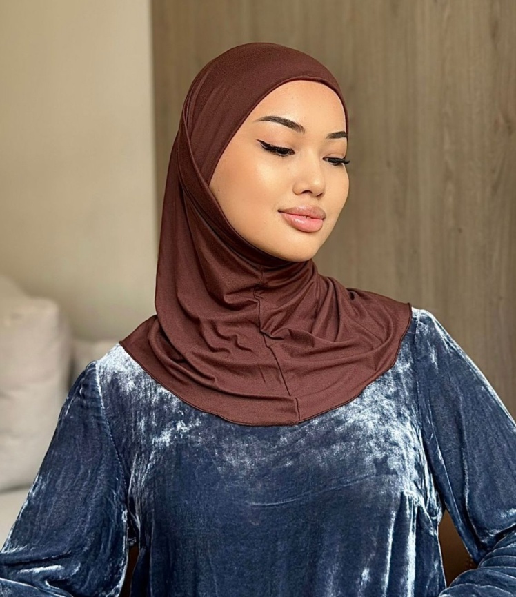 Хиджаб Muslima style размер универсальный, коричневый