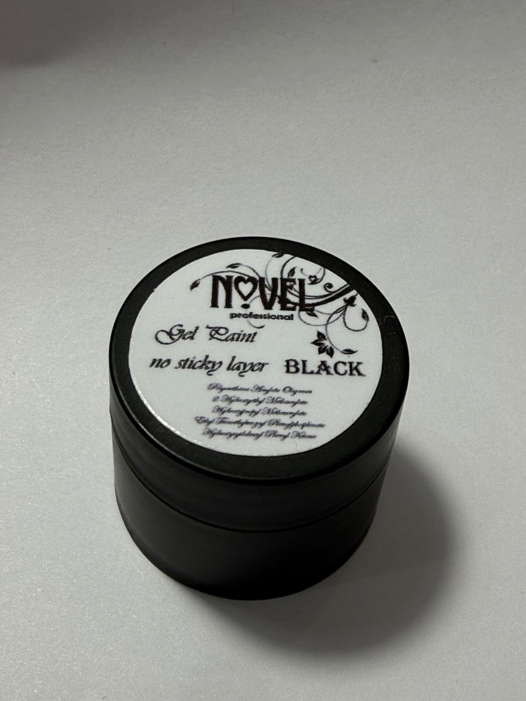 Novel гель-краска гель-краска без липкого слоя Gel Paint Black черный 5 мл