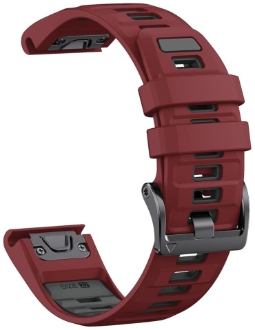 Ремешок для Garmin Fenix 8, Fenix 5, Fenix 5 Plus, Fenix 6, Fenix 7, Epix Pro (Gen 2) бордовый