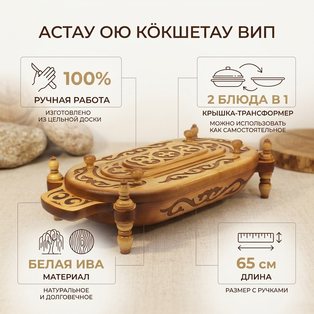 Астау Блэк ВИП 65х30 см, дерево, 1 шт