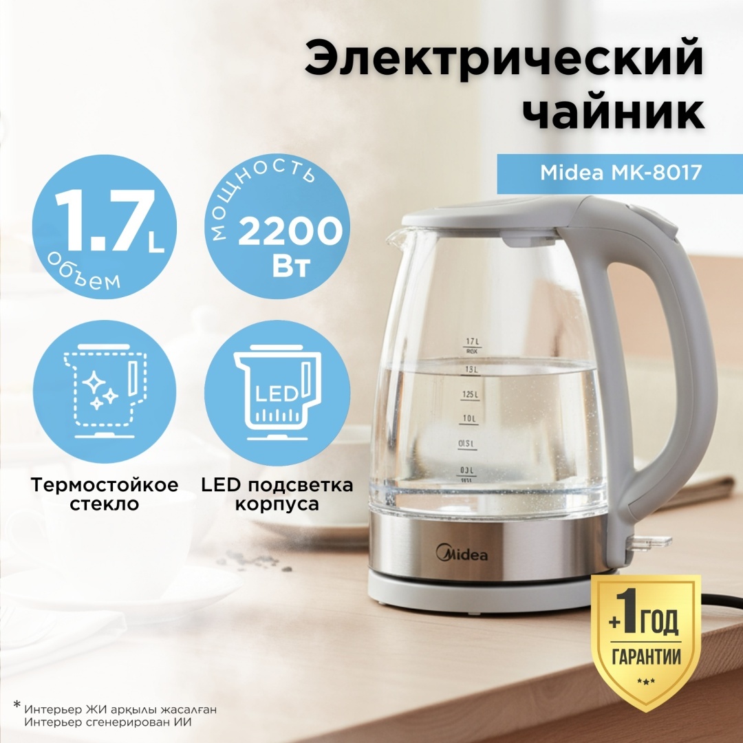 Электрочайник Midea MK-8017 белый