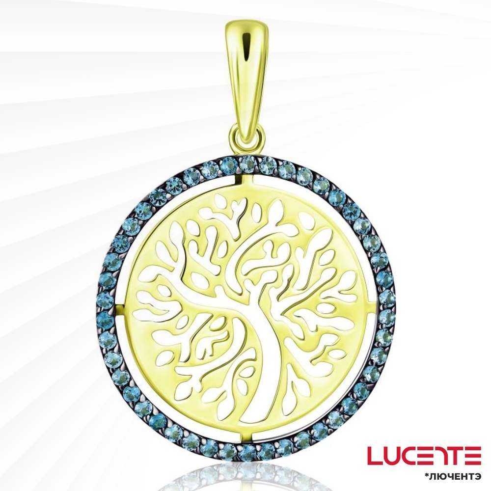 Подвеска Lucente Бриллианты Якутии Л3162801ГИ вес 1.15 г золото, изумруд