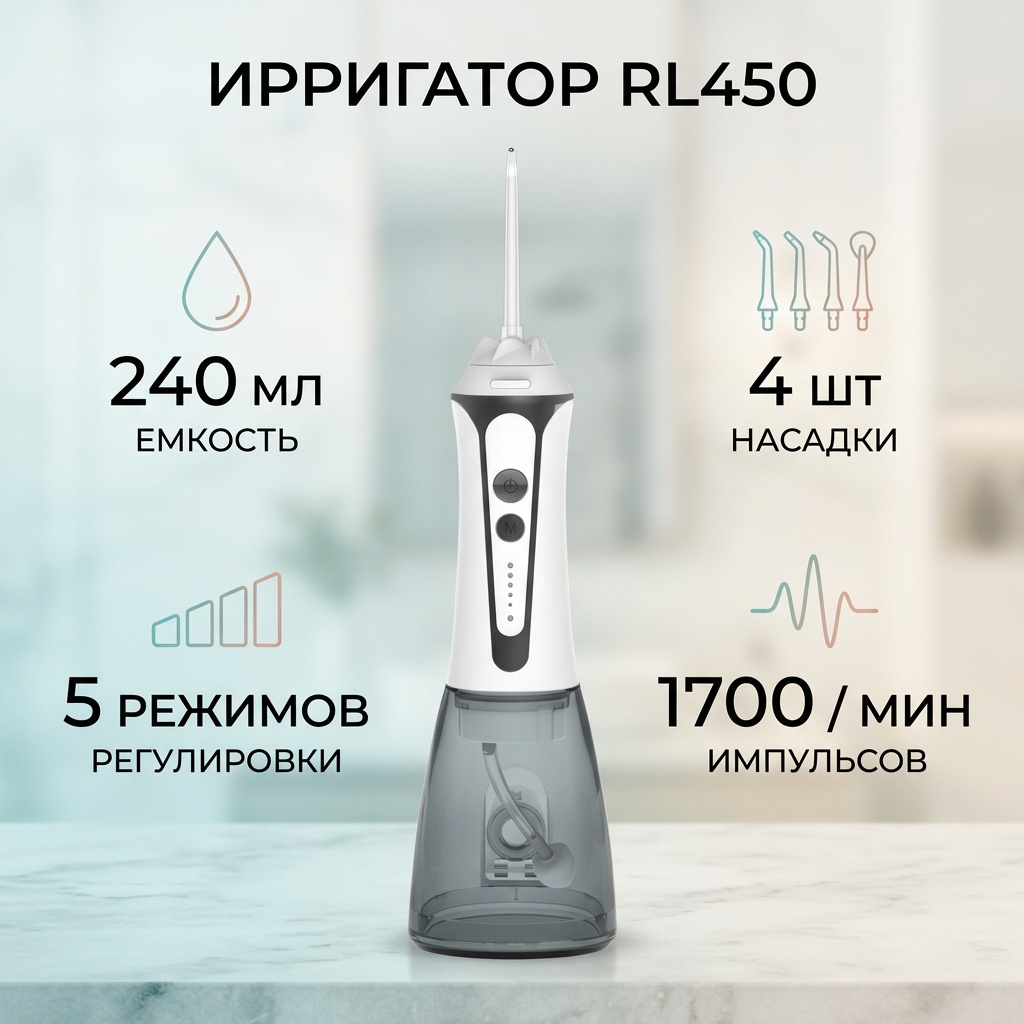 Revyline ирригатор RL450 импульсный, портативный