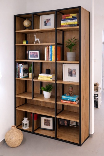 Стеллаж напольный GRID LOFT22, 110x30x75 см, коричневый