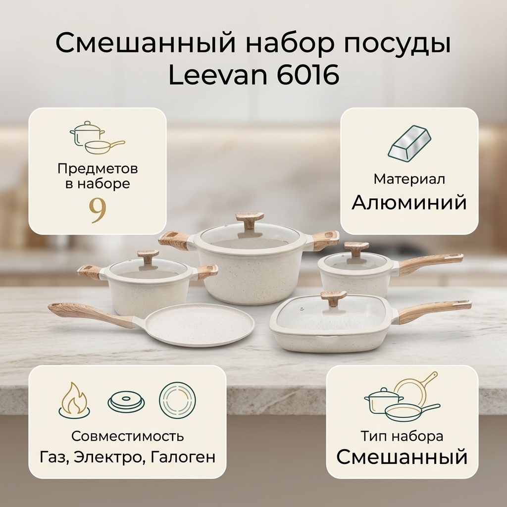 Смешанный набор Leevan 9 в 1